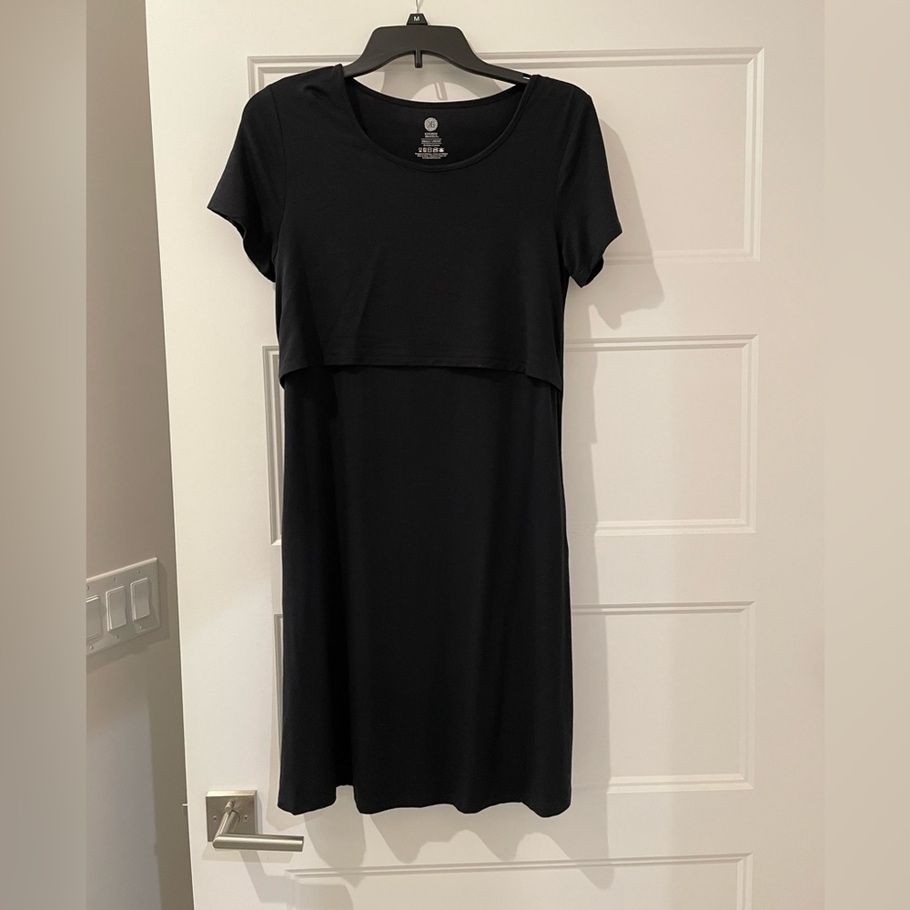 Kindred Bravely | Eleanora Maternity/Nursing Dress | Black | Bamboo | VGUC | S